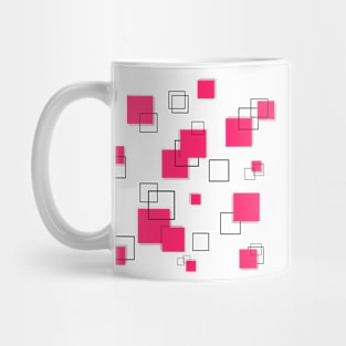 Geometric Square pink and black Art Mug